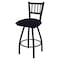 Holland Bar Stool Co 25" Swivel Counter Stool, Black Wrinkle, Canter Twilight Seat X810 - alternate 1